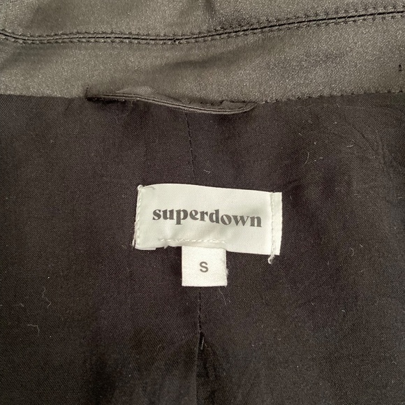 WINTER SALE NWOT Superdown Oversized Silky Long Black Blazer - Picture 9 of 9